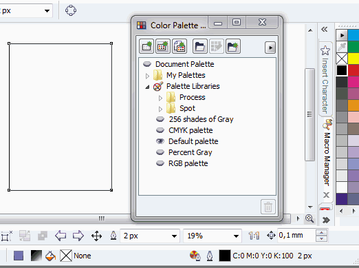 Названия цветов вместо их значений в CorelDRAW X5