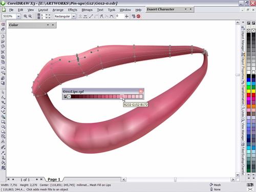 Инструмент Interactive Mesh Fill в CorelDRAW